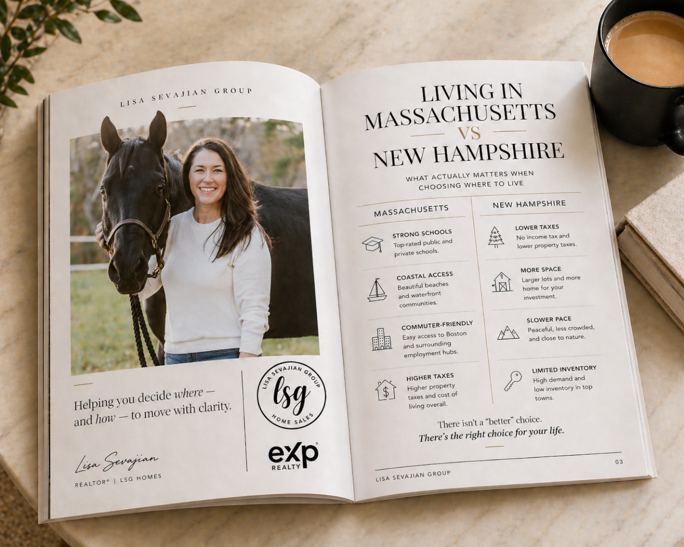 Inside spread of the MA vs NH relocation guide